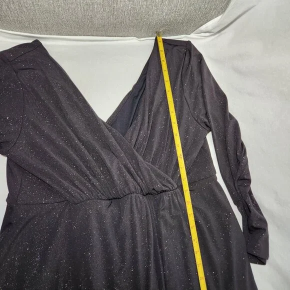 TIFFANY ROSE Maternity Isabella Glitter Black Surplice Dress Size6 USA 14/16. - Picture 13 of 16